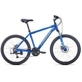 Горный велосипед FORWARD HARDI 2.1 D, 26", 21 скорость, 2022, VX23125, Вариант УТ-00341682: Рама: 18", Рост: 165-178 см, Цвет: Зеленый матовый/оранжевый, изображение  - НаВелосипеде.рф