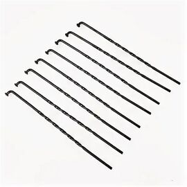 Спица велосипедная TRIX, 258 мм x 14G, витая, с ниппелем, стальная, черная, black-витая, изображение  - НаВелосипеде.рф