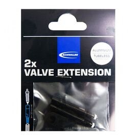 Удлинитель вентиля Schwalbe, 65 мм, 2шт=комплект, алюминий, чёрный, с резьбой, 3462, изображение  - НаВелосипеде.рф