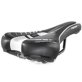 Седло велосипедное MONTE GRAPPA MTB "TEXA", 275х148 мм, черный/белый, 3300-BI, изображение  - НаВелосипеде.рф