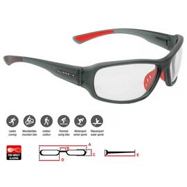 Очки велосипедные SWISSEYE Freestyle, солнцезащитные, crystal grey matt / red - photochromic clear-smoke, 14339, изображение  - НаВелосипеде.рф