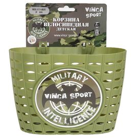Велокорзина Vinca Sport "Милитари", 200x150x130мм, детская, на руль, зеленая, P 06 Military, изображение  - НаВелосипеде.рф