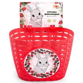 Велокорзина Vinca Sport "Bunny", детская, на руль, 200x150x130 мм, красная, P 06 Bunny, изображение  - НаВелосипеде.рф