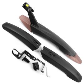 Крылья велосипедные Vinca Sport, комплект, 26-28", пластик, черный, HN 65-1 OEM, изображение  - НаВелосипеде.рф