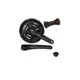 Система Shimano Acera, FC-MT210, 44/32/22T, 3x9 скоростей, 170мм, BSA, черная, с защитой, без упаковки, AFCMT2103CB422CL, изображение  - НаВелосипеде.рф