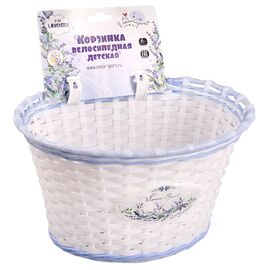 Велокорзина Vinca Sport "Лаванда", 270x200x170мм, детская, на руль, белая, P 04 Lavender, изображение  - НаВелосипеде.рф