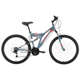 Горный велосипед Black One Phantom FS 27, серый/красный/серый, 2022, HQ-0005334, Вариант УТ-00344421: 18", изображение  - НаВелосипеде.рф