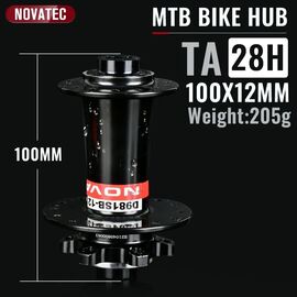 Втулка передняя NOVATEC 14GX28H, ось 12x100мм, 2 промподшипника, без эксцентрика, D981SB-12, изображение  - НаВелосипеде.рф