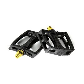Педали велосипедные COLONY Fantastic Plastic Pedals 9/16" - Nylon/Fibre Mix, цвет черно-золотой, 03-002191, изображение  - НаВелосипеде.рф