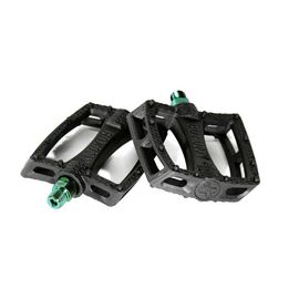 Педали велосипедные COLONY Fantastic Plastic Pedals 9/16" - Nylon/Fibre Mix, черно-зеленый, 03-002195, изображение  - НаВелосипеде.рф