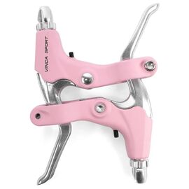 Тормозные ручки Vinca Sport (пара), алюминий, розовые, серебристые рычаги, VB 51 pink, изображение  - НаВелосипеде.рф
