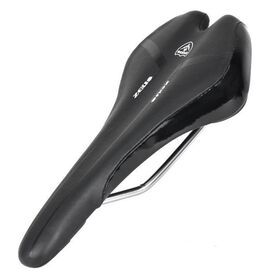 Седло велосипедное ZEUS Z-1010 MTB Sport, 280x143 mm, рельсы сталь, анатомическое, черный\белый, Z-1010 blk\wht, изображение  - НаВелосипеде.рф