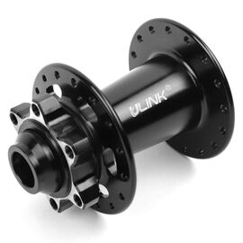 Втулка передняя Vinca Sport, алюминиевая, ID15*32H*14G*100, на пром подшипниках, черная, GB 66F black 32H, изображение  - НаВелосипеде.рф