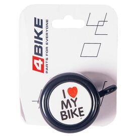 Велозвонок 4BIKE BB3202-Blk, алюминий+пластик, D-54мм, черный, ARV000156, изображение  - НаВелосипеде.рф