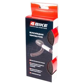 Обмотка руля 4BIKE, гелевая с карбоновым рисунком, красная, ARV000047, изображение  - НаВелосипеде.рф