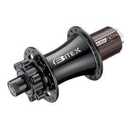 Втулка Bitex для MTB BOOST, задняя, под сквозную ось 12мм, ширина 148мм 28 спиц, черная, BX210R28H-12-148STBK_ShMS, изображение  - НаВелосипеде.рф