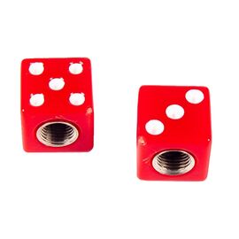 Колпачок для камер 4BIKE V11, дизайн "Кубик", AV, пластик, красный, ARV000286, изображение  - НаВелосипеде.рф