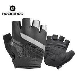 Велоперчатки ROCKBROS Shanghai, нейлон, короткие пальцы, черный, RB_S247L, Вариант УТ-00346405: Размер: L, Цвет: черный, изображение  - НаВелосипеде.рф