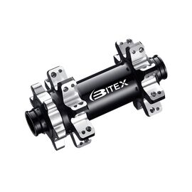 Втулка Bitex, для MTB BOOST, передняя, под сквозную ось 15x110 мм, 28 прямых спиц, черный, BX402F28H-15-110BK, изображение  - НаВелосипеде.рф