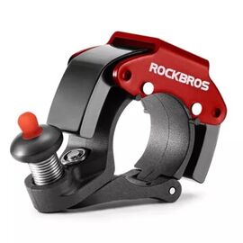 Звонок велосипедный ROCKBROS, D22.2 мм, черный с красным, RB_34210009001, изображение  - НаВелосипеде.рф