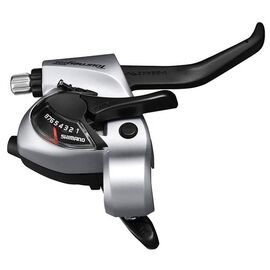 Шифтер/тормозная ручка Shimano Tourney TX800, 8 скоростей, трос 2050мм, серебро, 31012082, изображение  - НаВелосипеде.рф