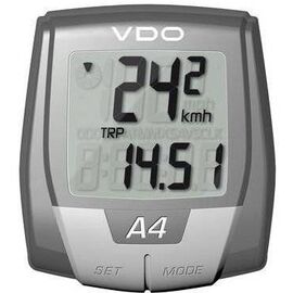 Велокомпьютер VDO A4, проводной, 4 функции, серый, 4-0100, изображение  - НаВелосипеде.рф