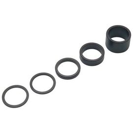 Кольца приставочные алюминиевые PRO, 1-1/8", набор: 2;2;5;10;20 мм, черные, PR320492, изображение  - НаВелосипеде.рф