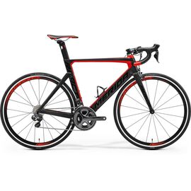 Шоссейный велосипед Merida Reacto 7000-E 28" 2017, Вариант УТ-00037481: Рама: L 56 (Рост: 175 - 180 cm), Цвет: матовый черно-красный , изображение  - НаВелосипеде.рф