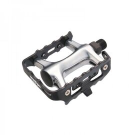 Педали Wellgo MTB алюминиевые со стальной рамкой, 100x78x32мм, резьба 9/16", черно-серебристые, LU-946, изображение  - НаВелосипеде.рф