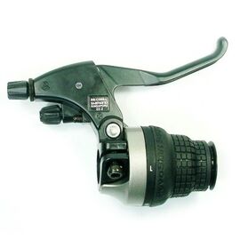 Шифтер/ручка тормоза SHIMANO SB-C055, левая, 3 передачи, трос переключения 1800 мм, ASBC0552LNBL, изображение  - НаВелосипеде.рф