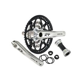 Система шатунов Shimano Deore XT FC-M771K, 48x36x26T, 175мм, Hollowtech2 с кареткой, чёрно-серый (без защиты), 580037, изображение  - НаВелосипеде.рф