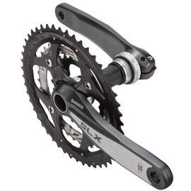 Система шатунов Shimano SLX FC-M660, 48x36x26T, 175мм, Hollowtech2, с кареткой, чёрно-серебристые, 580094, изображение  - НаВелосипеде.рф
