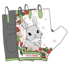 Велоперчатки VINCA SPORT Bunny, детские, белые/зелёные, VG 230 Bunny (6), Вариант УТ-00347041: Размер: 4XS, изображение  - НаВелосипеде.рф