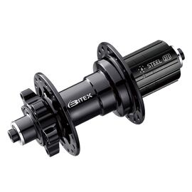 Втулка Bitex, MTB, задняя, под эксцентриковый зажим M10, ширина 135 мм, 32 спицы, 6 болтов, BX207R32H-M10-135BK_ShST, изображение  - НаВелосипеде.рф