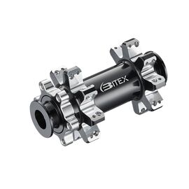 Втулка Bitex, для MTB BOOST, передняя, под сквозную ось 15x110 мм, 32 спицы, 6 болтов, BX402F32H-15-110RSBK, изображение  - НаВелосипеде.рф
