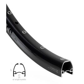 Обод велосипедный Rodi Cyclone TLR, 700c, eyelets, pinned, 622X21, 32H, черный, АВТОНИППЕЛЬ, 3159R32PH0, изображение  - НаВелосипеде.рф
