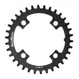 Звезда велосипедная передняя SunRace NW, 34T, bcd 96, сталь, чёрный, CRMS00.34-HP, изображение  - НаВелосипеде.рф