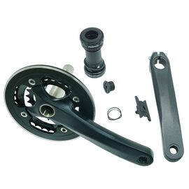 Система велосипедная HDL WHEEL  шатуны алюминиевые 170 мм, под шлицы, 22/32Т, BCD 64/104мм, черный, HDL-LZDH201, изображение  - НаВелосипеде.рф