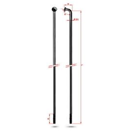 Спица велосипедная Rodi Round Galvanized 2.0, без ниппеля, черный, 7RC0C20258, Вариант УТ-00347345: Длина: 254, изображение  - НаВелосипеде.рф
