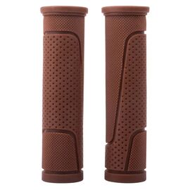 Грипсы резиновые Vinca Sport коричневые, длина 125 мм, в упаковке, H-G 63 brown, изображение  - НаВелосипеде.рф