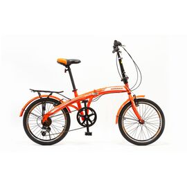 Складной велосипед HOGGER "FLEX"  V 20" 2021, HG-FL20, Вариант УТ-00283913: Рама: one size (Рост: 145-165 см), Цвет: оранжевый/красный, изображение  - НаВелосипеде.рф