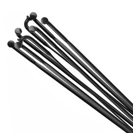 Набор спица TRIX 282 мм x 14G , плоская, с ниппелем, стальная, черная, 144шт, black-плоская, изображение  - НаВелосипеде.рф