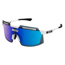 Велоочки SCICON, Aerowatt Foza White Multimirror Blue + Rain Clear, EY38030800, изображение  - НаВелосипеде.рф
