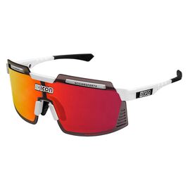Велоочки SCICON, Aerowatt Foza White Multimirror Red + Rain Clear, EY38060800, изображение  - НаВелосипеде.рф