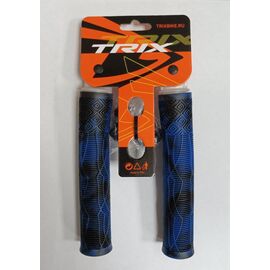 Грипсы TRIX, для BMX, резиновые, 166мм, противоскользящие,  черно-синий, HL-G132 BLACK-BLUE, изображение  - НаВелосипеде.рф
