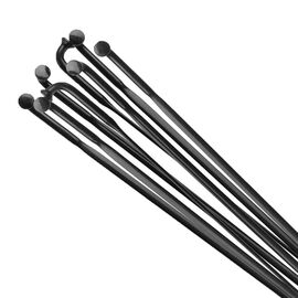 Спицы велосипедные TRIX, плоская, 14G, с ниппелем, стальная, черная, black-плоская, Вариант УТ-00349846: Длина: 274, Цвет: черный, изображение  - НаВелосипеде.рф