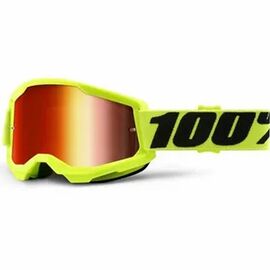 Веломаска 100% Strata 2 Goggle Fluo Yellow / Mirror Red Lens, 50028-00003, изображение  - НаВелосипеде.рф
