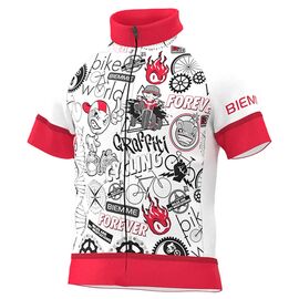 Велофутболка Biemme FANTASY, короткий рукав, детская, белый/синий, A12M2162B, Вариант УТ-00352819: Размер: 3 (9-10 лет), Цвет: Белый/синий, изображение  - НаВелосипеде.рф