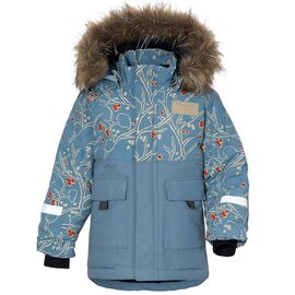 Куртка детская DIDRIKSONS POLARBJORNEN PR KID'S PARKA 504, снегири на голубом, 504361, Вариант УТ-00352879: Рост: 100, Цвет: Снегири на голубом, изображение  - НаВелосипеде.рф