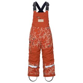 Брюки детские DIDRIKSONS POLARBJORNEN PR KIDS PANTS 506, снегири на оранжевом, 504364, Вариант УТ-00352926: Рост: 100, Цвет: снегоири на оранжевом, изображение  - НаВелосипеде.рф
